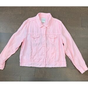 Tommy Bahama Light Pink Two Palm Linen Raw Edge Jacket XL Like New.